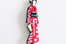 LM (エルム) / ブローチ 着物女子 / 立体刺繍アクセサリー レッド