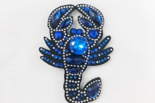 LM (エルム) / ブローチ サソリ Blue / 立体刺繍アクセサリー 蠍