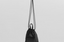 real leather drawstring shoulder mini bag