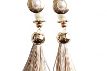 prink tassel earring -Gold-