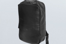 real leather square flap back pack