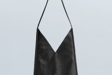 real leather onehandle tote triangle bag