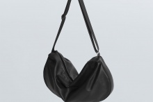 real leather big tuck design shoulder bag