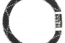 Hematite Criss Cross on Matte Black