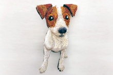 LM (エルム) / ブローチ ジャックラッセルテリア / 立体刺繍アクセサリー ブラウン