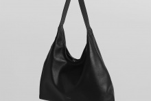 real leather round design one handle big bag