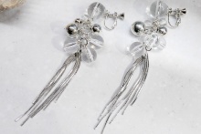 crisp earrings -Silver-