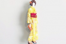 LM (エルム) / ブローチ 着物女子 / 立体刺繍アクセサリー イエロー