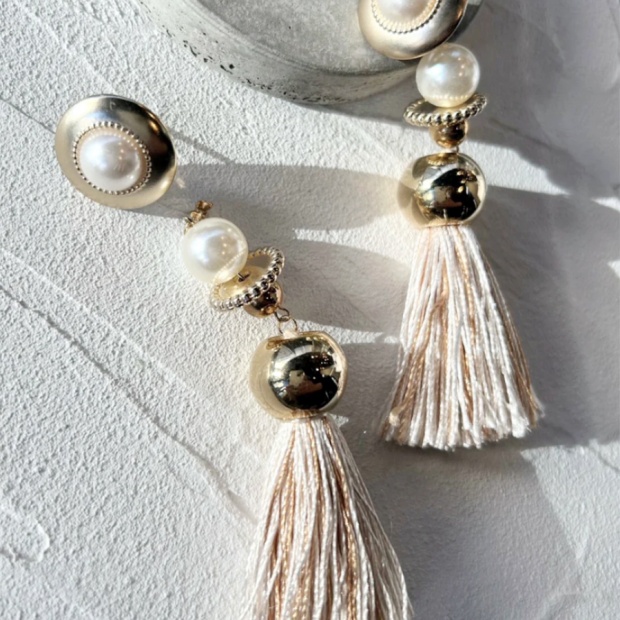 prink tassel pierce  -Gold-