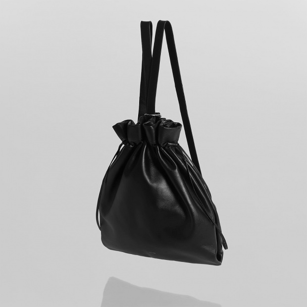real leather drawstring shoulder & backpack