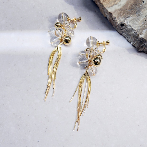 crisp earrings -Gold-