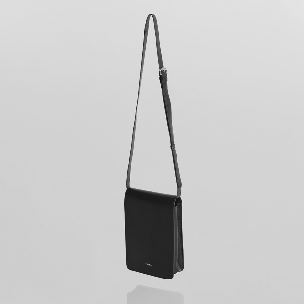 real leather box flap shoulder bag