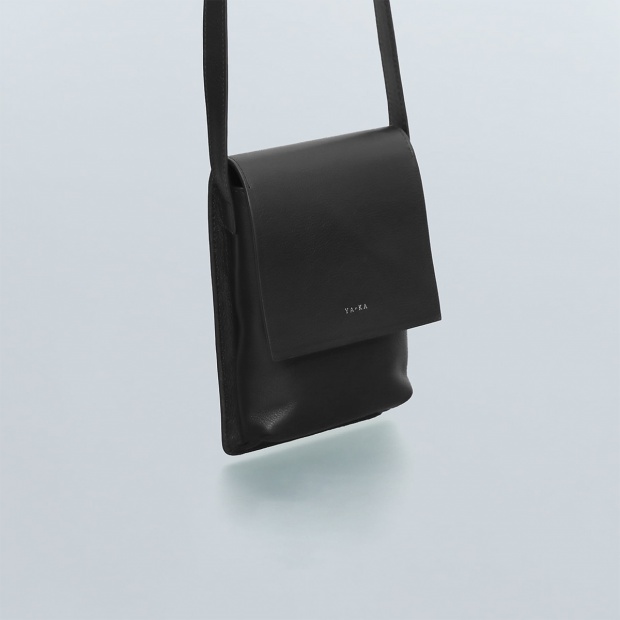 real leather box flap shoulder bag