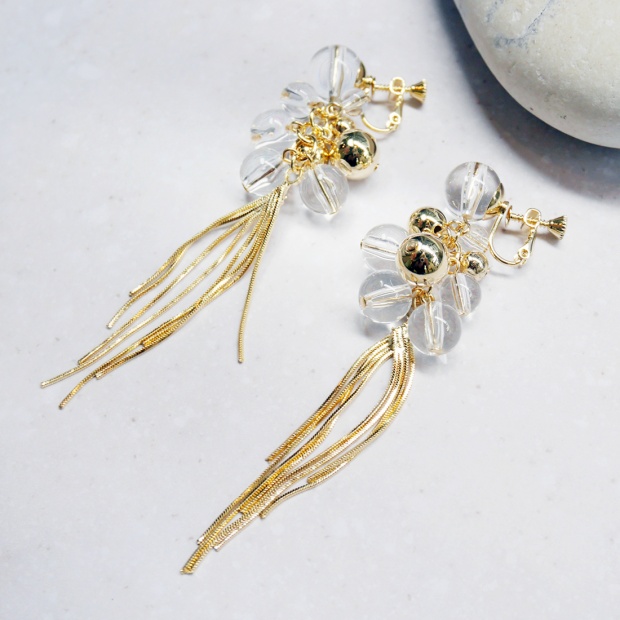 crisp earrings -Gold-